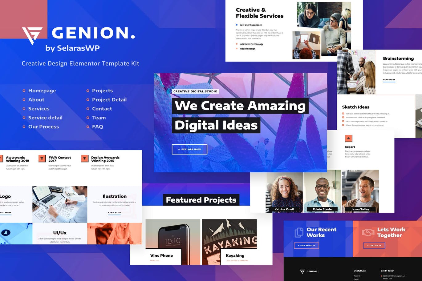 Genion | 创意与设计 Elementor Template Kit