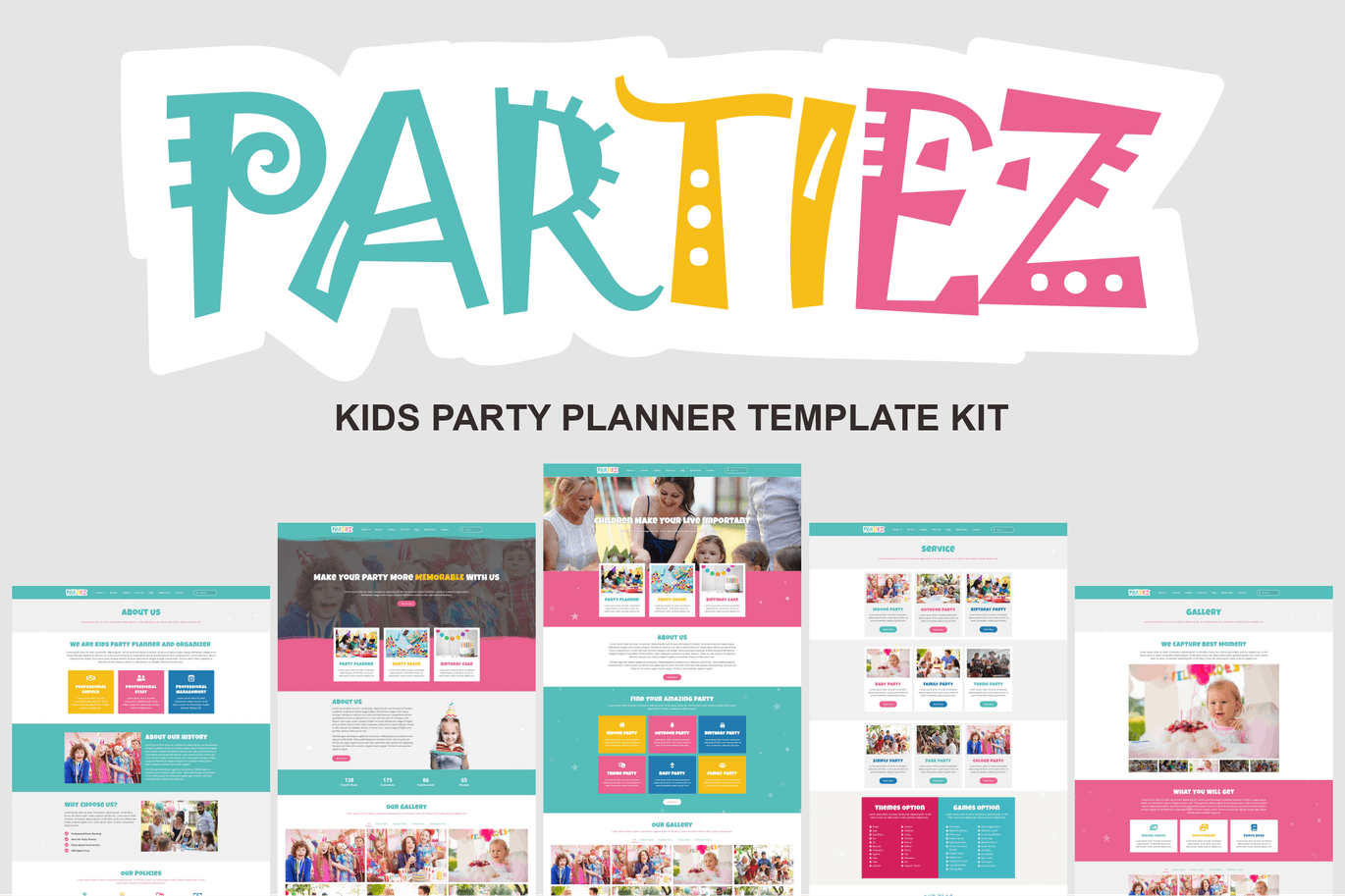 Partiez – 儿童聚会策划 Template Kit