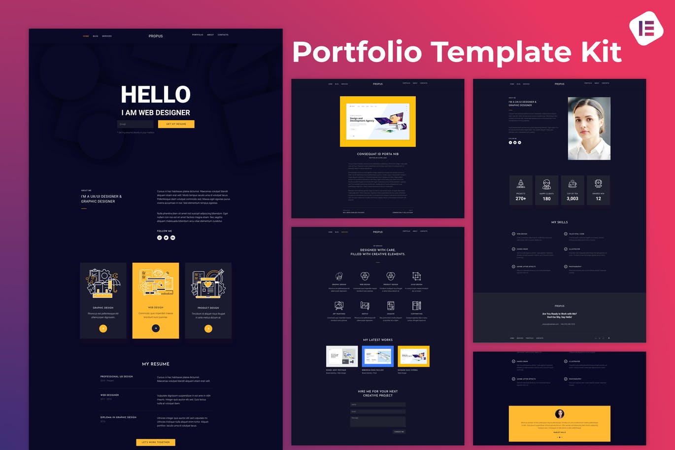 Propus — Web设计器组合 Elementor Template Kit
