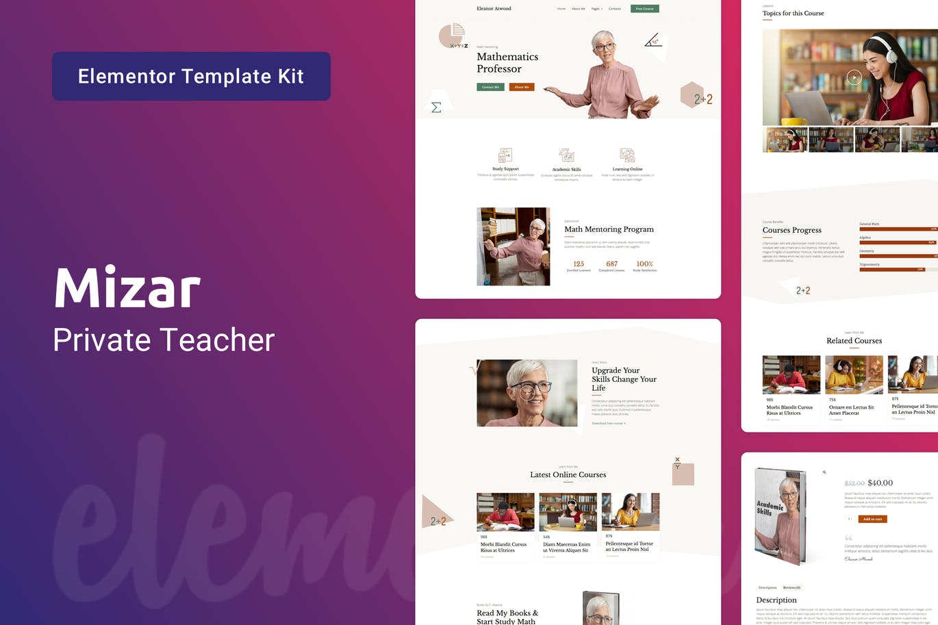 Mizar — 私人老师和教育初学者 Elementor Template Kit