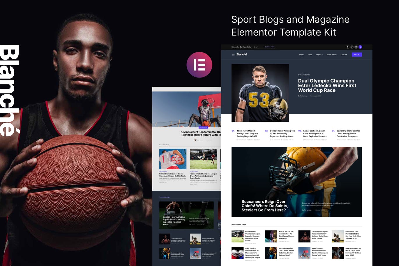 Blanche – 体育博客和杂志 Elementor Template Kit