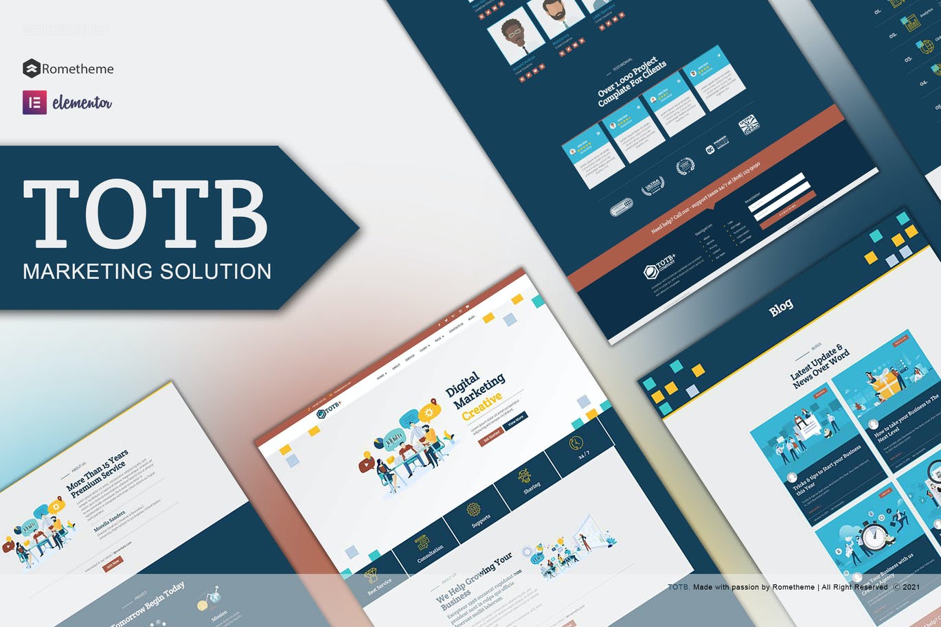 TOTB  – 营销解决方案Elementor Template kit