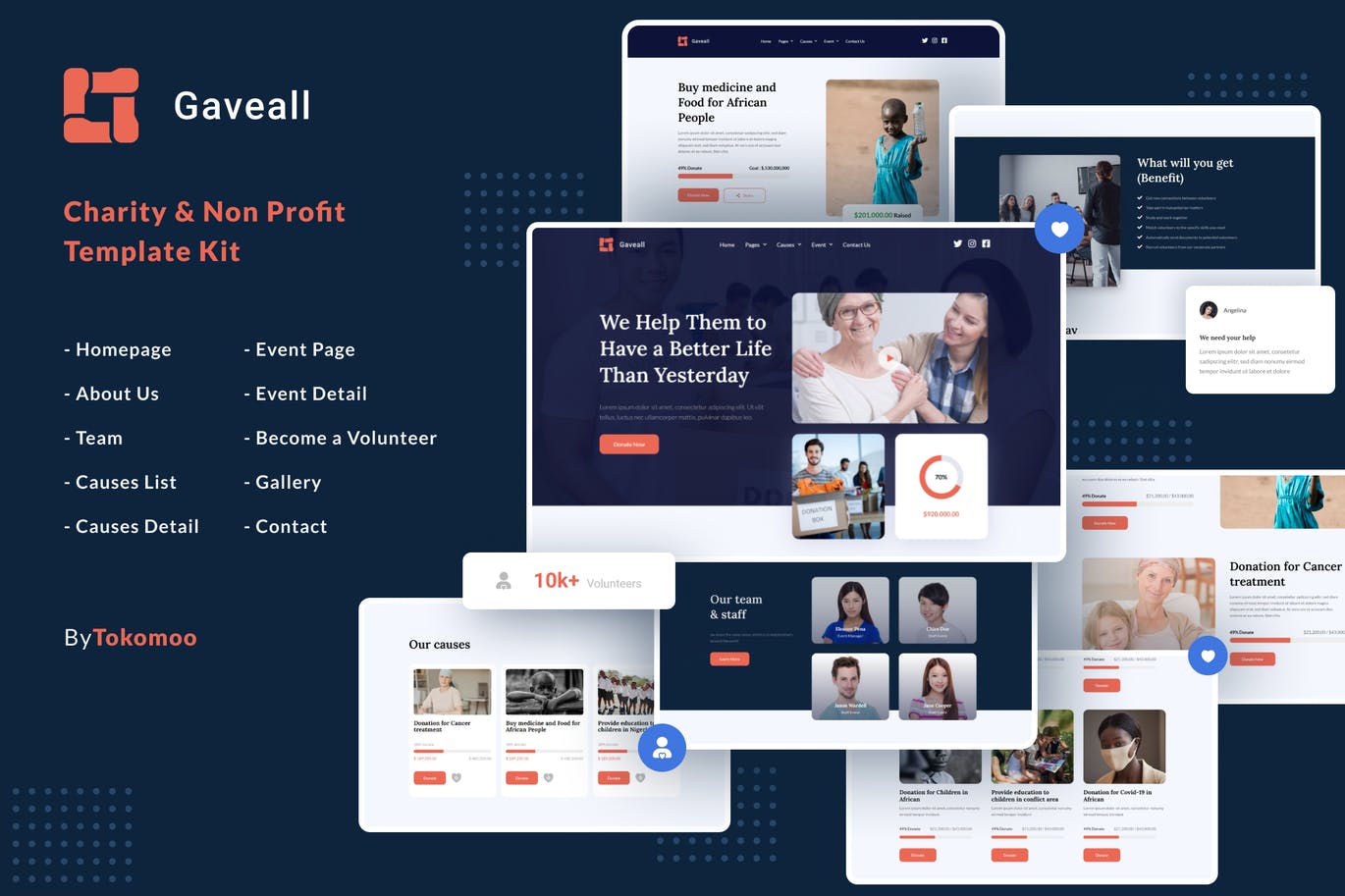 Gaveall-慈善 Elementor Template Kit