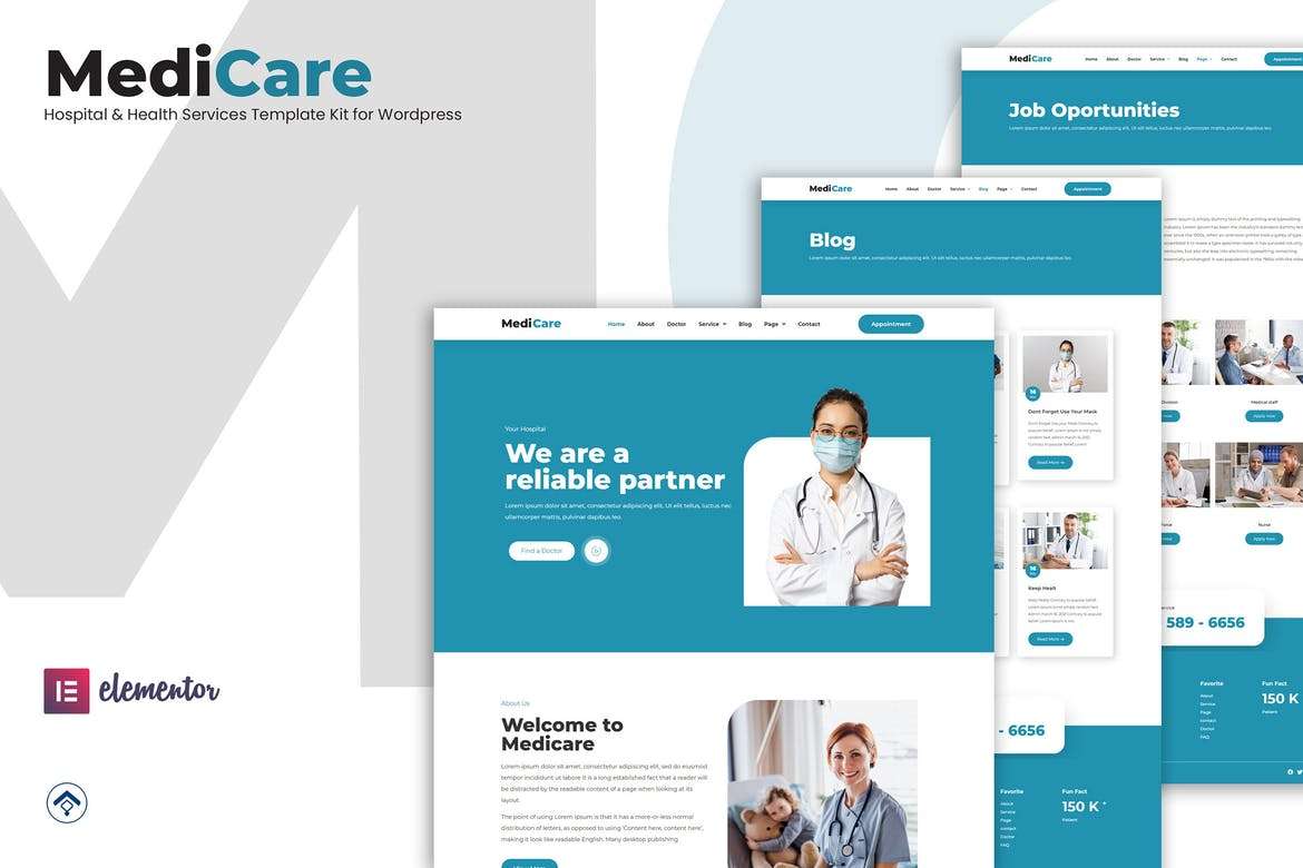 MediCare – 医院、健康服务 Elementor Template Kit