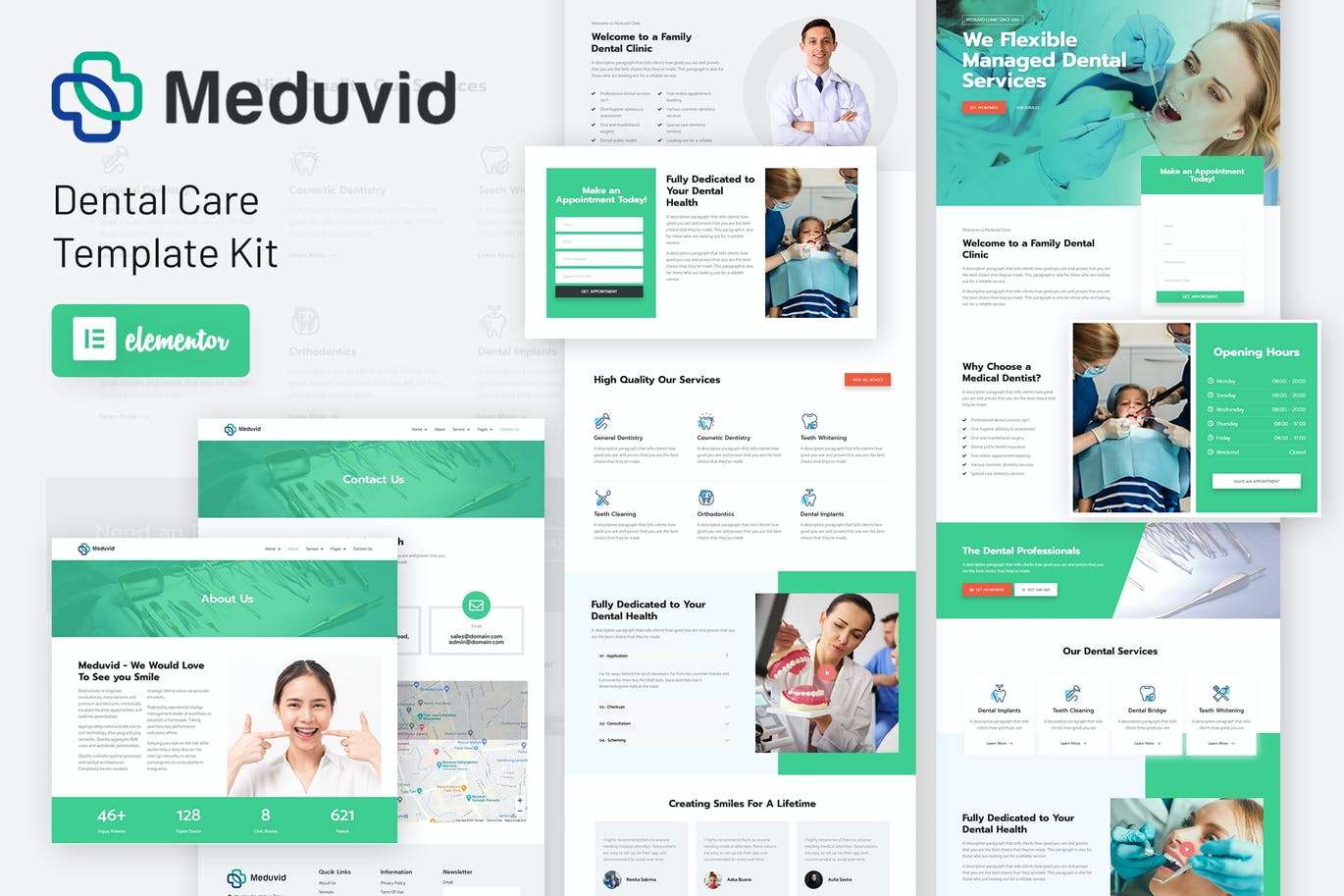 Meduvid – 医疗和牙科诊所 Elementor Template Kit