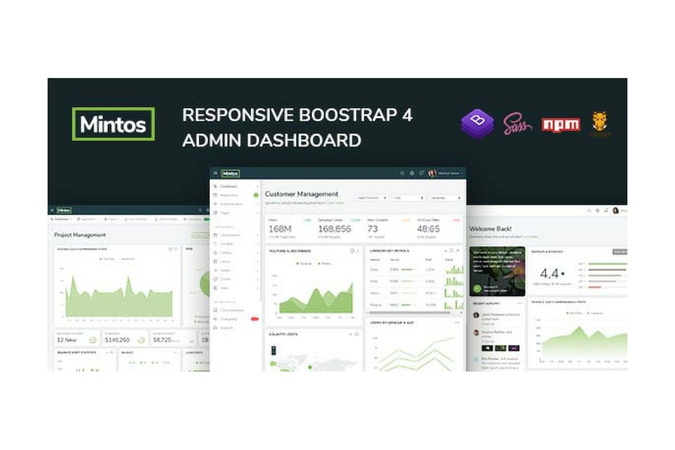 Mintos-响应式Bootstrap 4管理仪表板