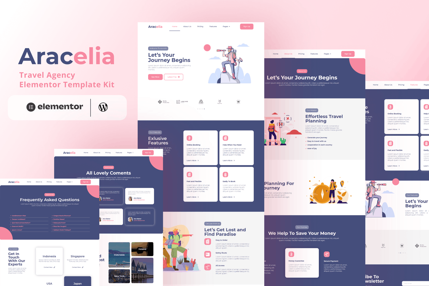 Aracelia –  旅行社 Elementor Template Kit