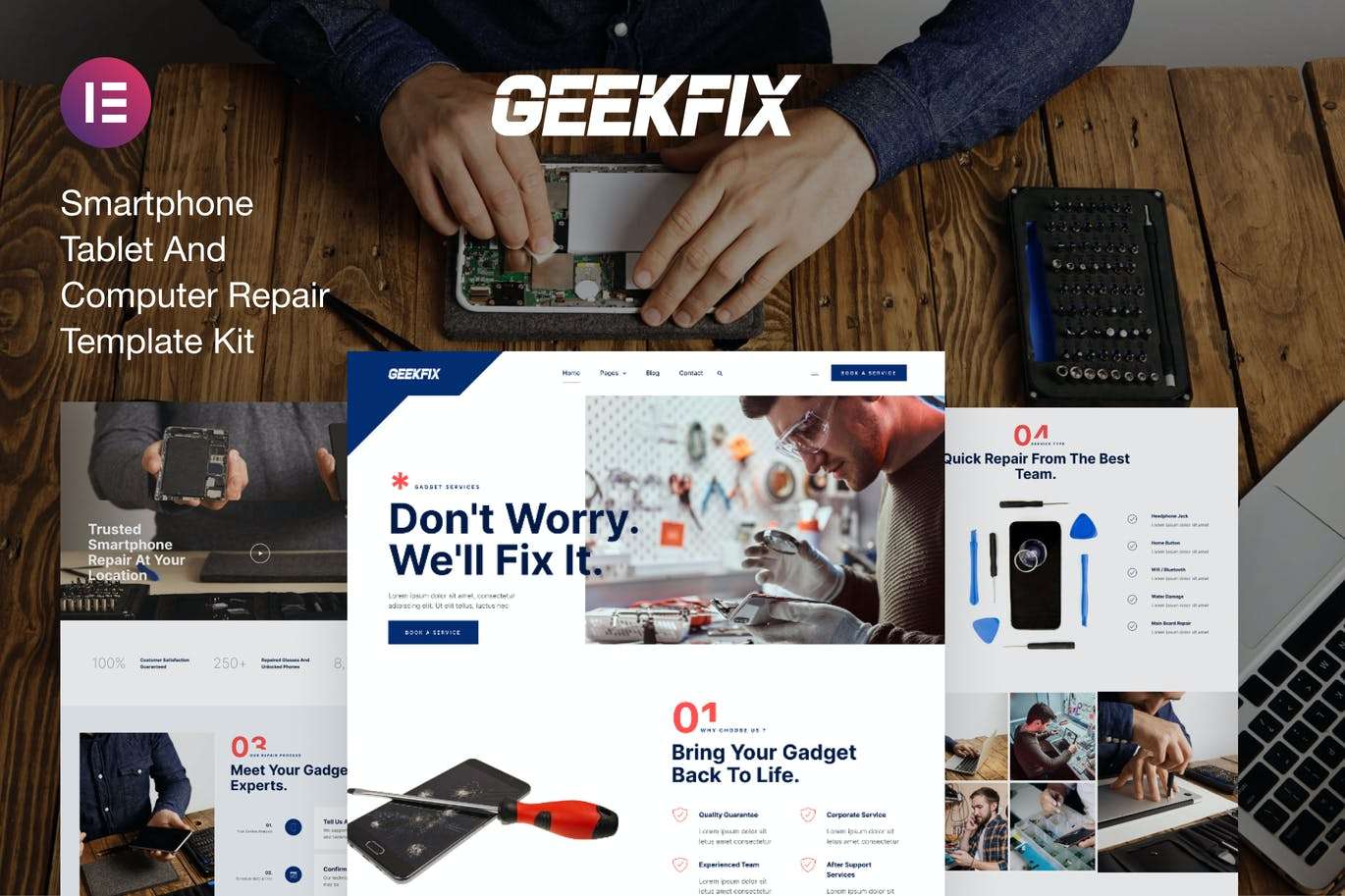 Geekfix — 智能手机、平板电脑和电脑维修 Elementor Kit