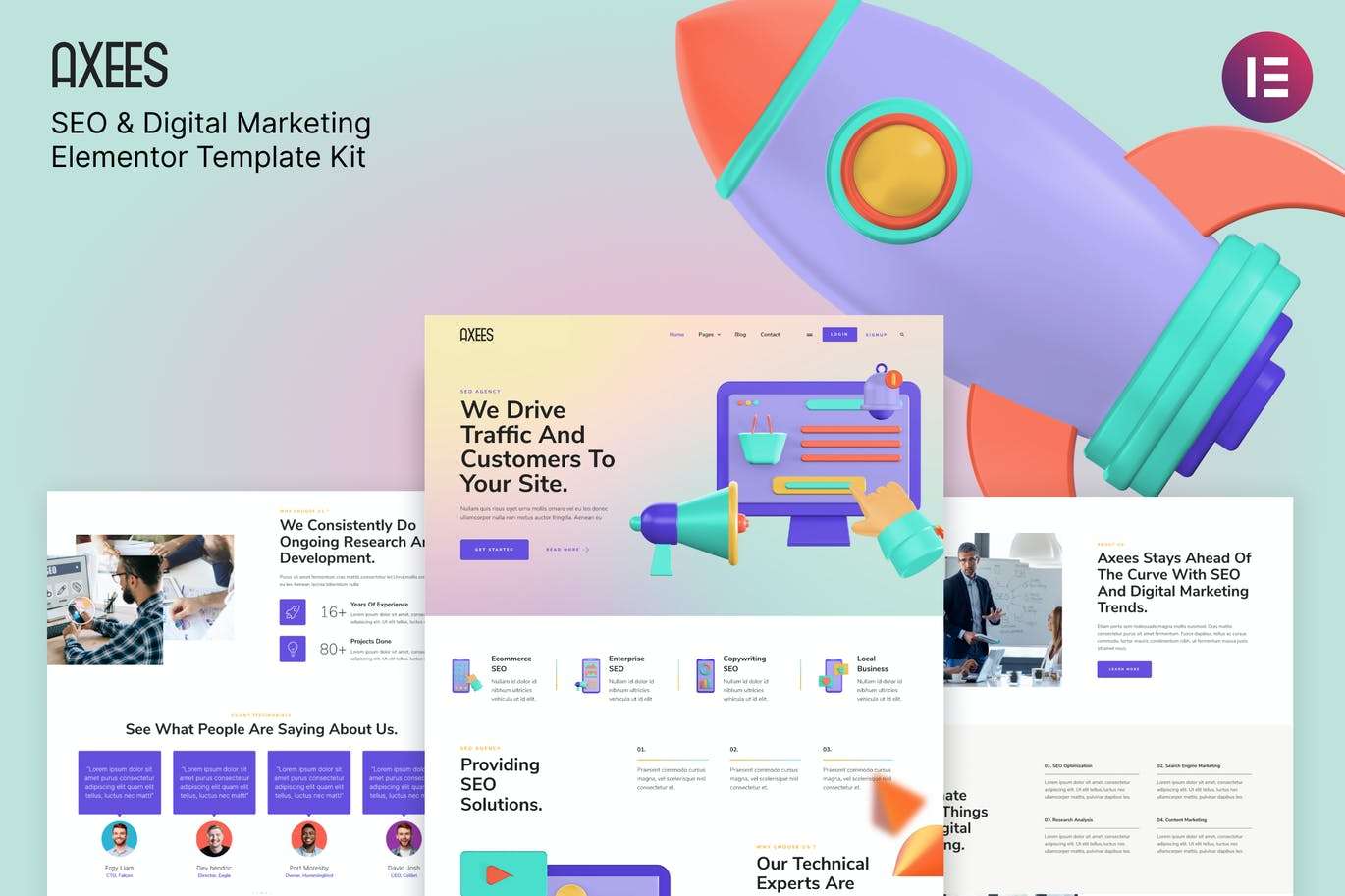 Axees – SEO 和数字营销 Elementor Template Kit