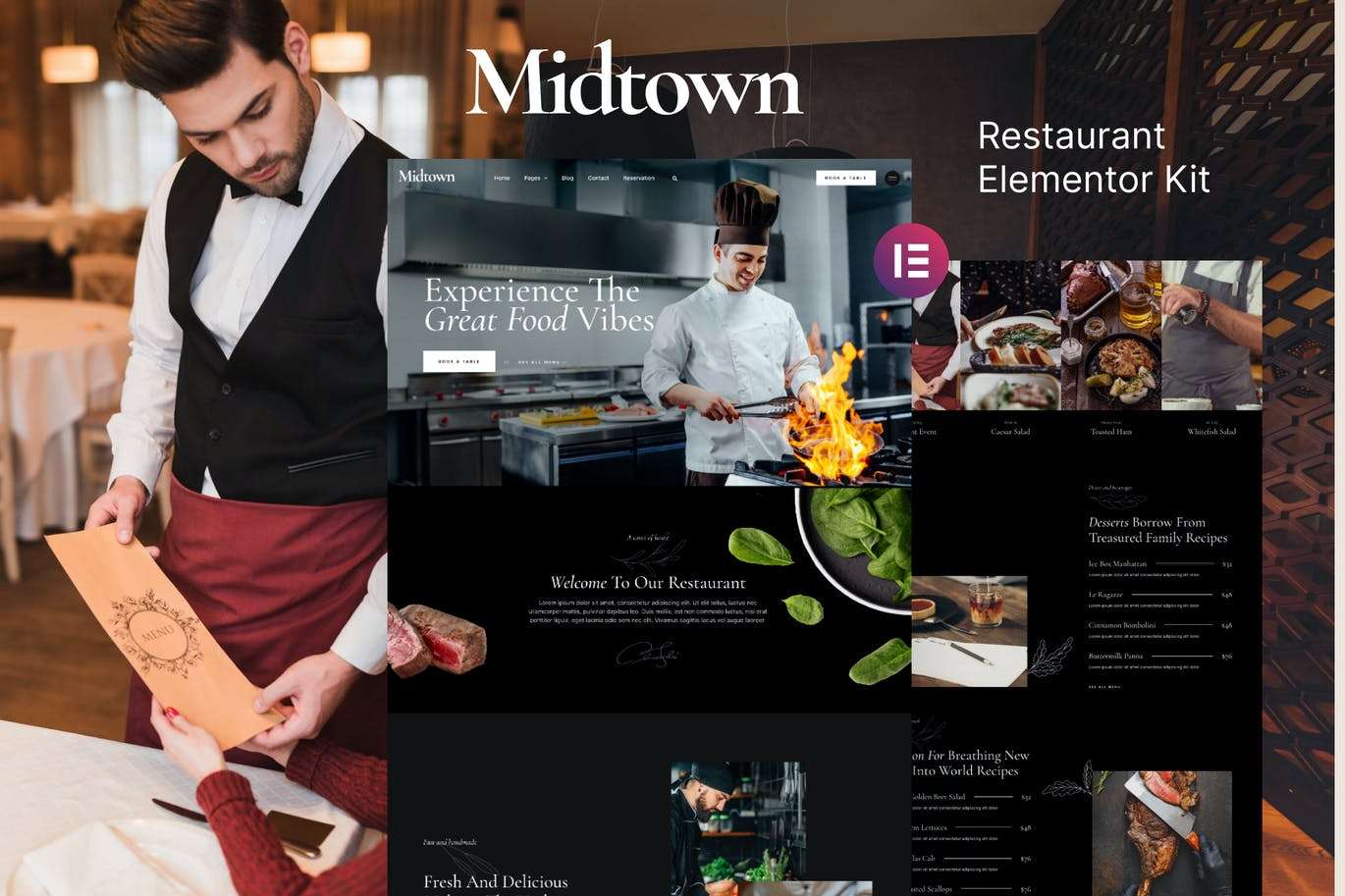 Midtown –  餐厅 Elementor Template Kit