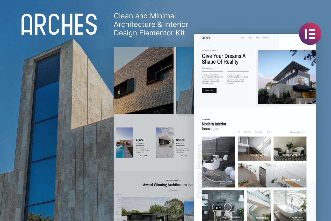 Arches – 最小建筑和室内设计 Elementor Template Kit