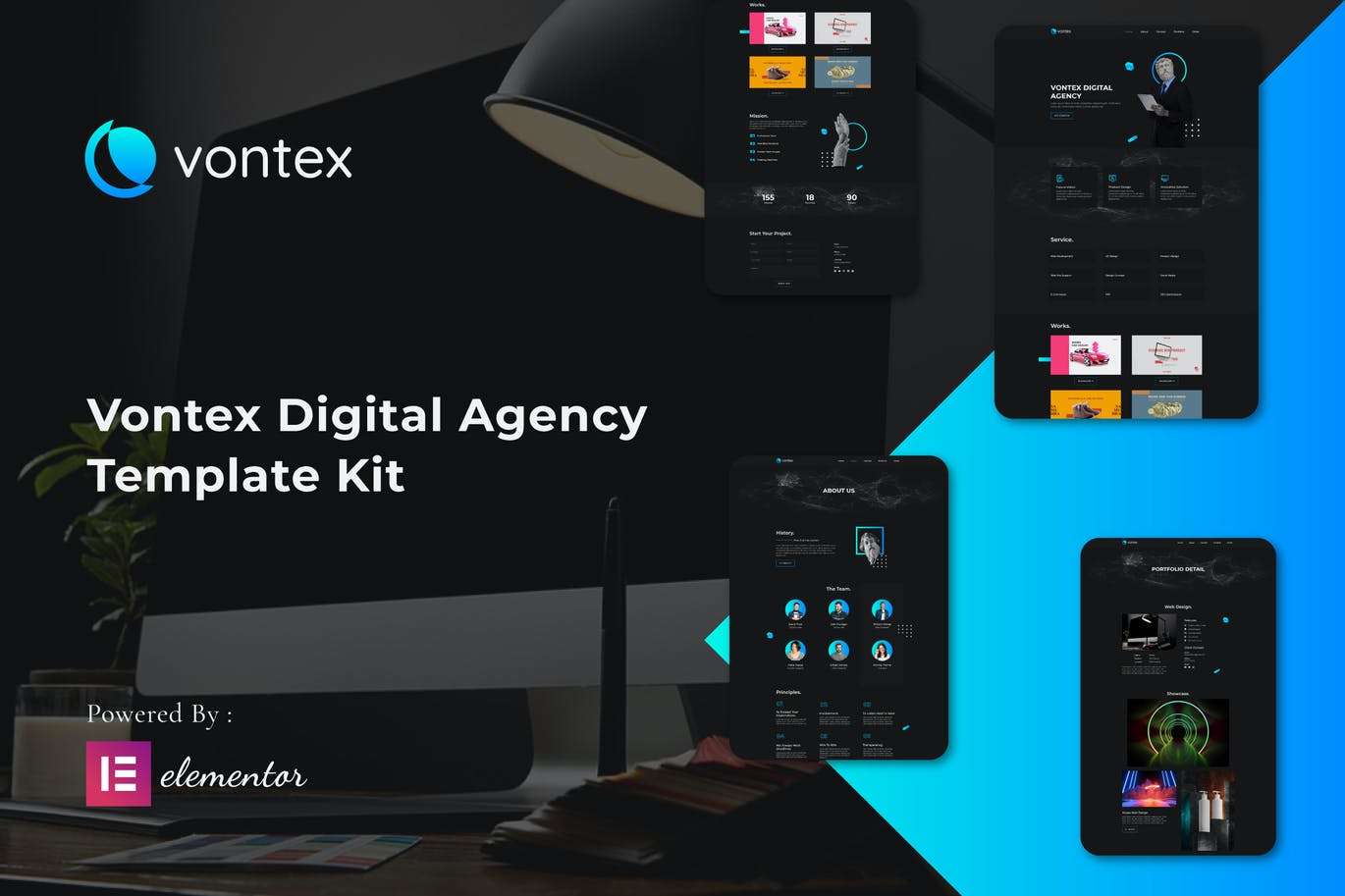 Vontex – 数字机构 Elementor Template Kit