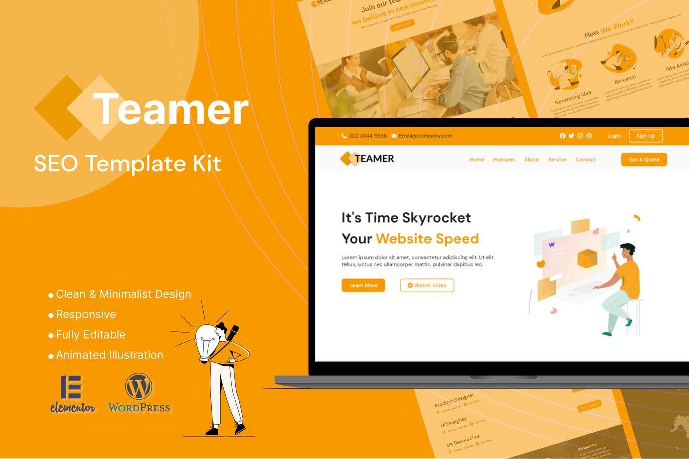Teamer – SEO  Marketing Elementor Template Kit