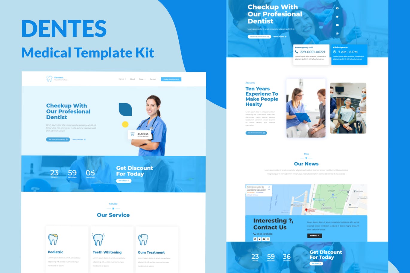 Dentes – 医疗 Elementor Template Kit