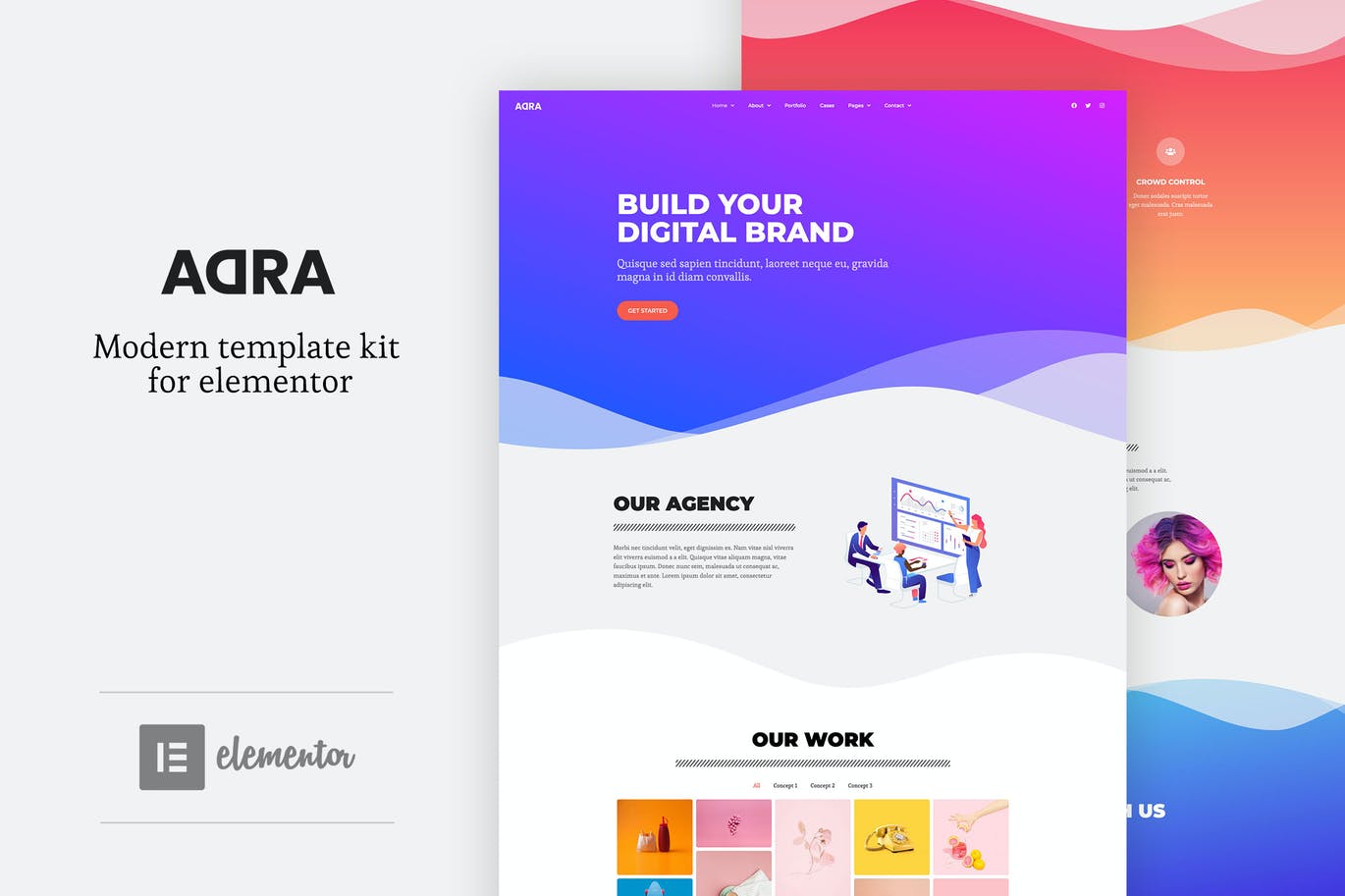 Adra – 现代与创意 Elementor Template Kit