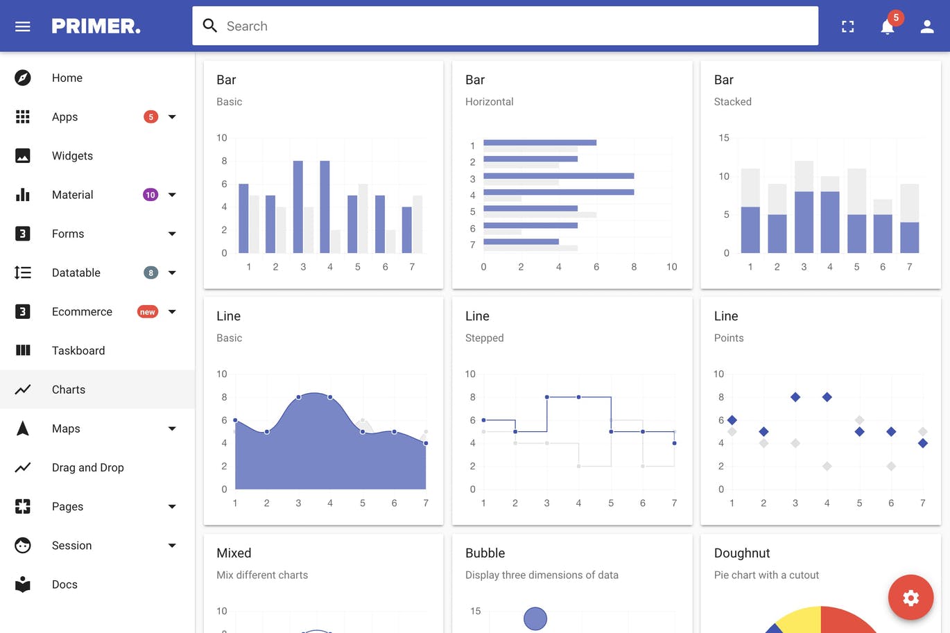 Primer-React Material Design管理模板