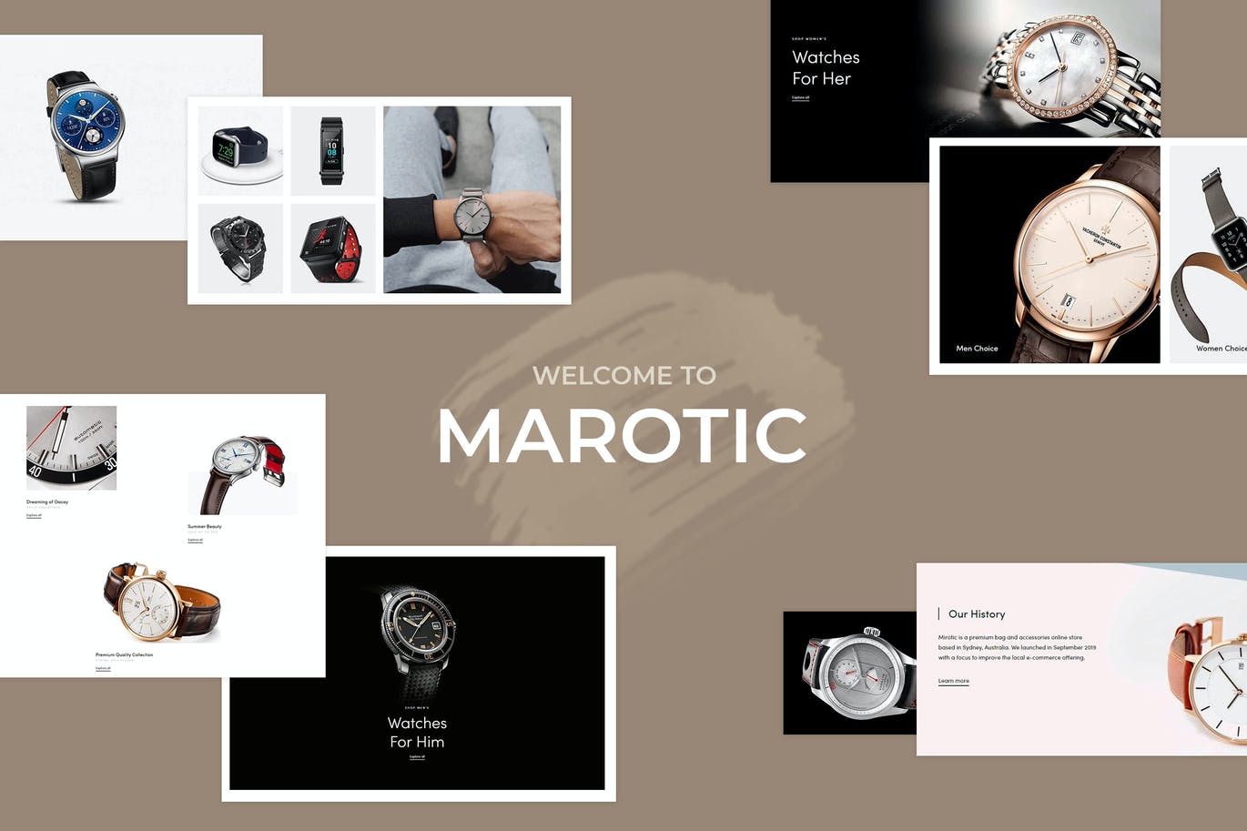 Marotic – 最小和干净的手表Shopify主题