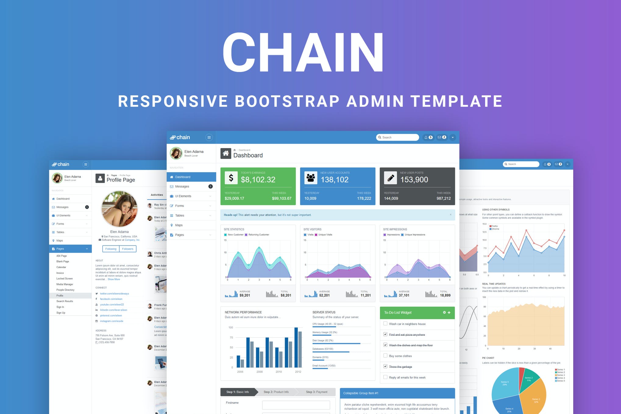 Chain-响应式 Bootstrap Admin Template