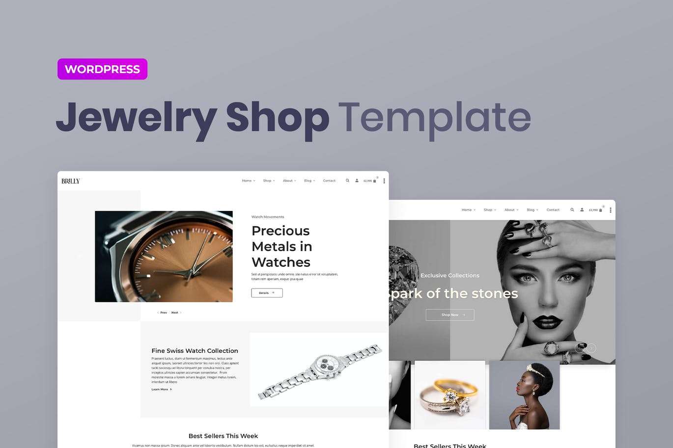 Brilly – 珠宝店 WooCommerce Elementor Template Kit