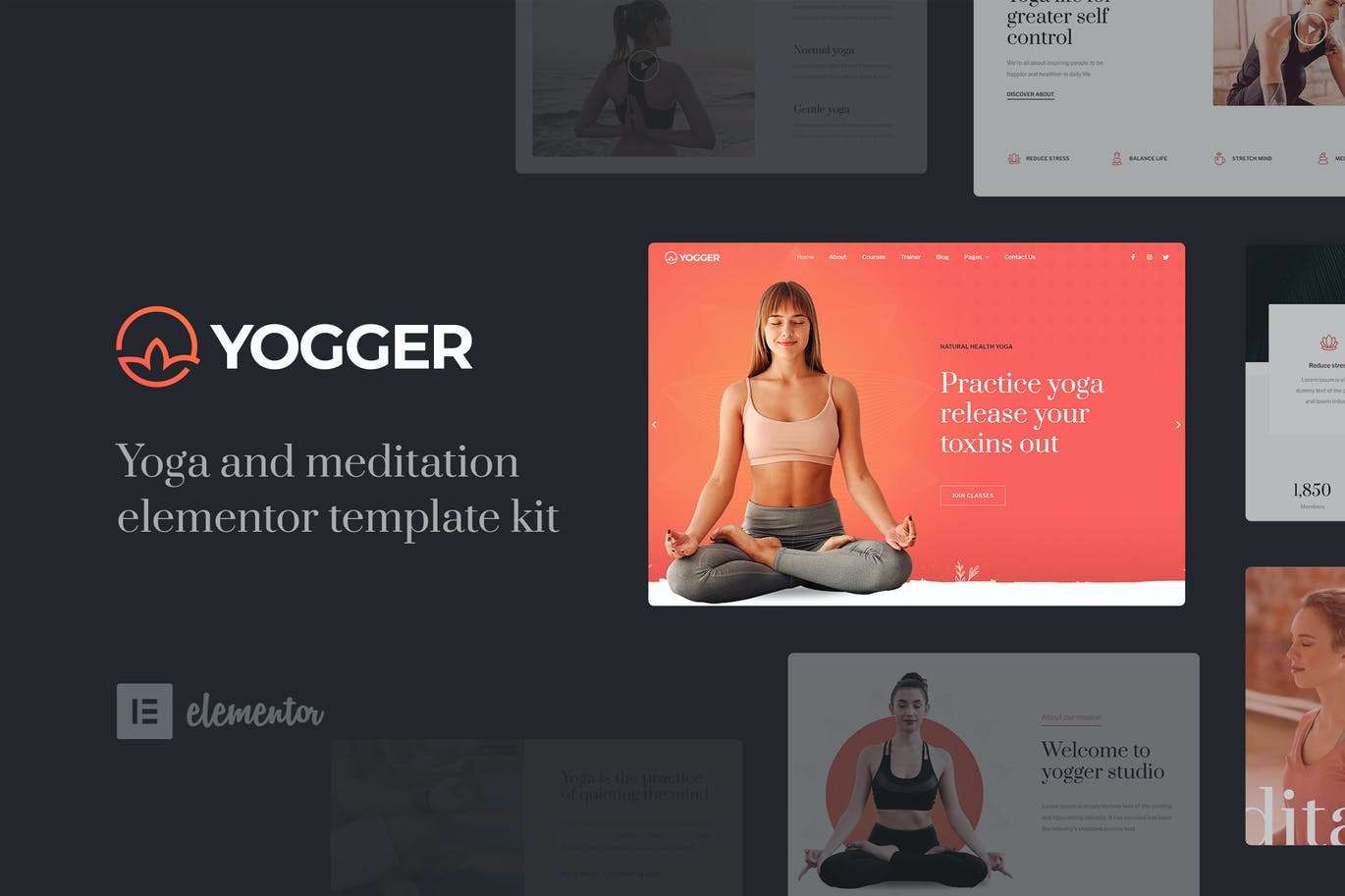 Yogger – 冥想和瑜伽Elementor模板工具包