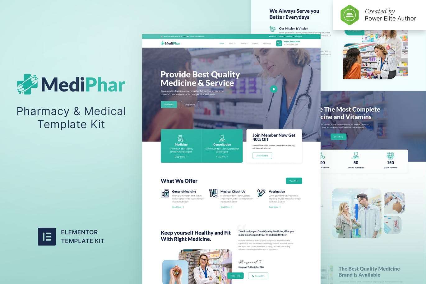 Mediphar – 药房和医疗 Elementor Template Kit