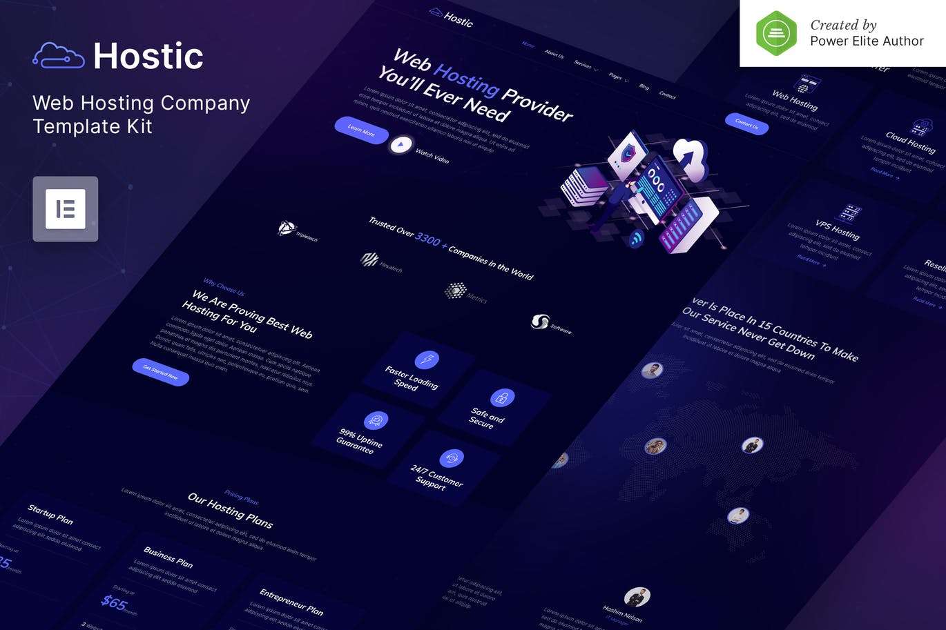 Hostic – 虚拟主机公司 Elementor Template Kit