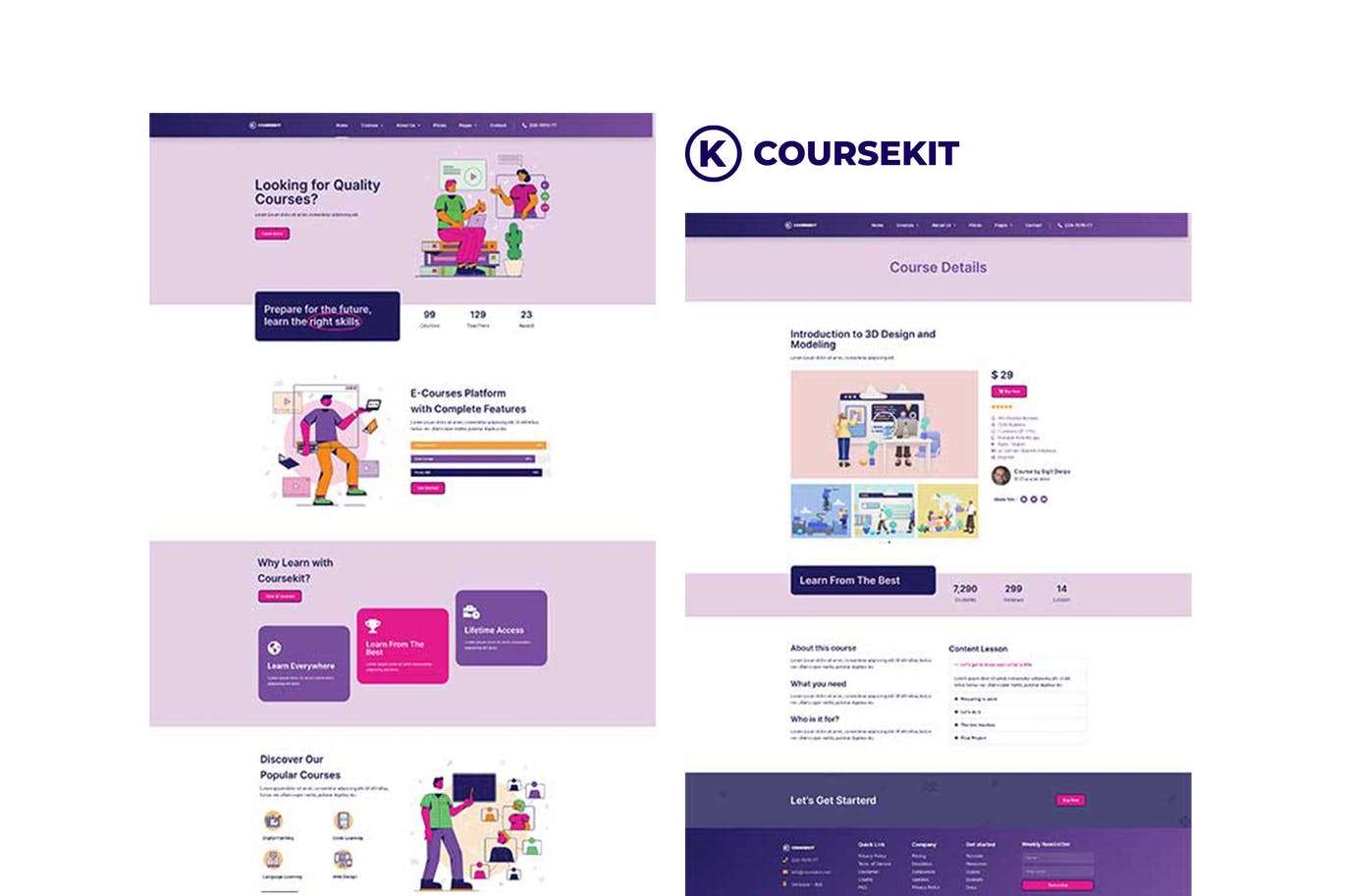CourseKit – 在线电子学习 Elementor Template Kit