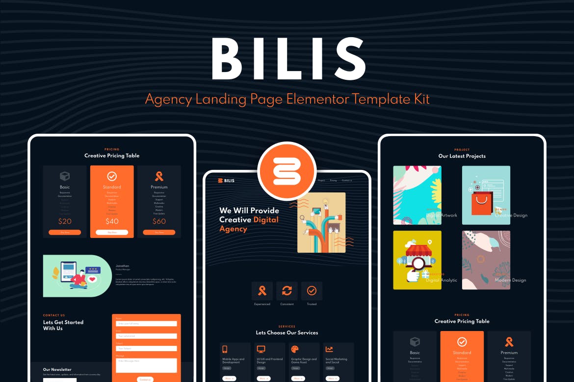 Bilis – 代理商登陆页面 Elementor Template Kit