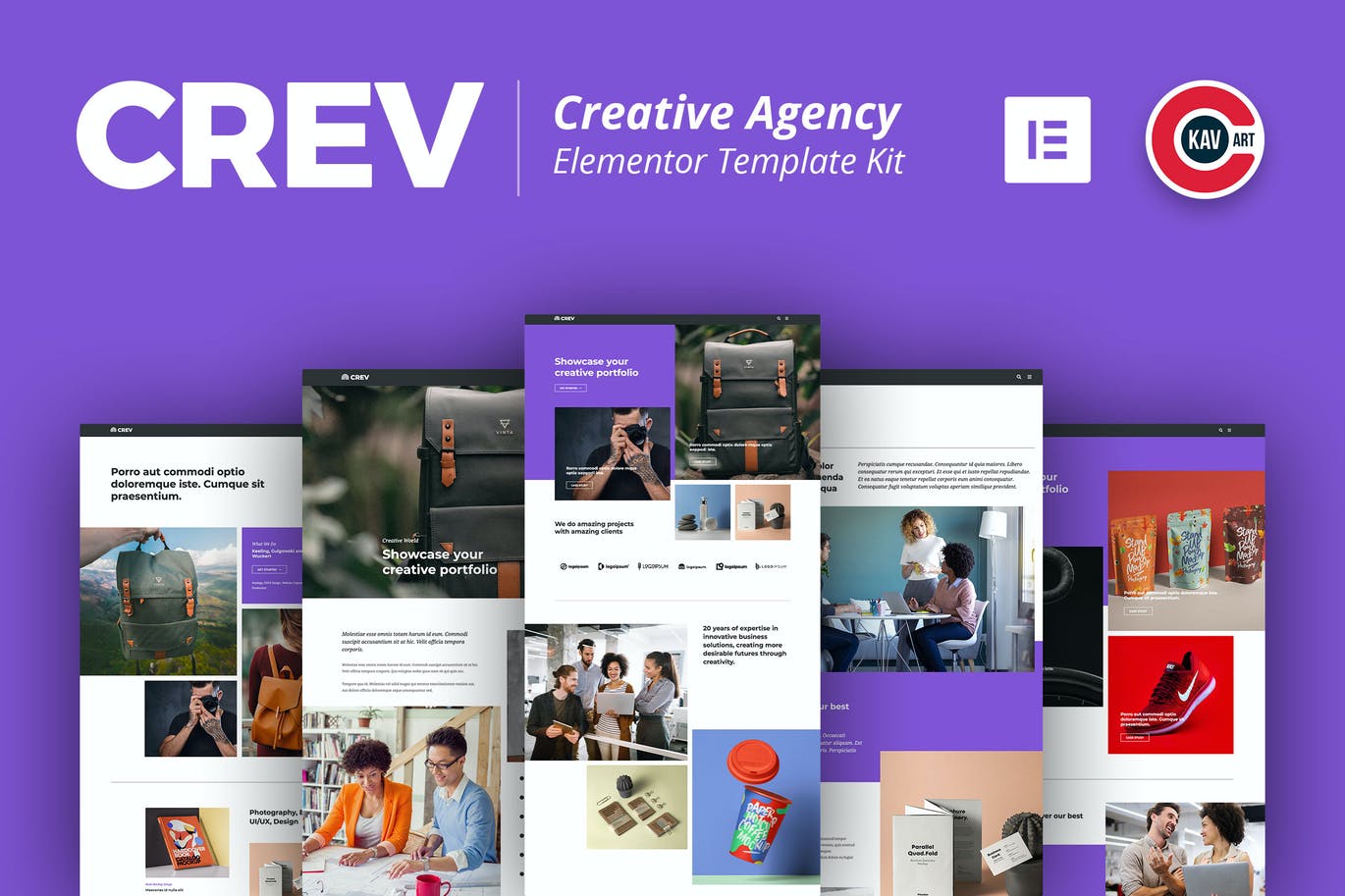 Crev –  创意机构Elementor模板工具包