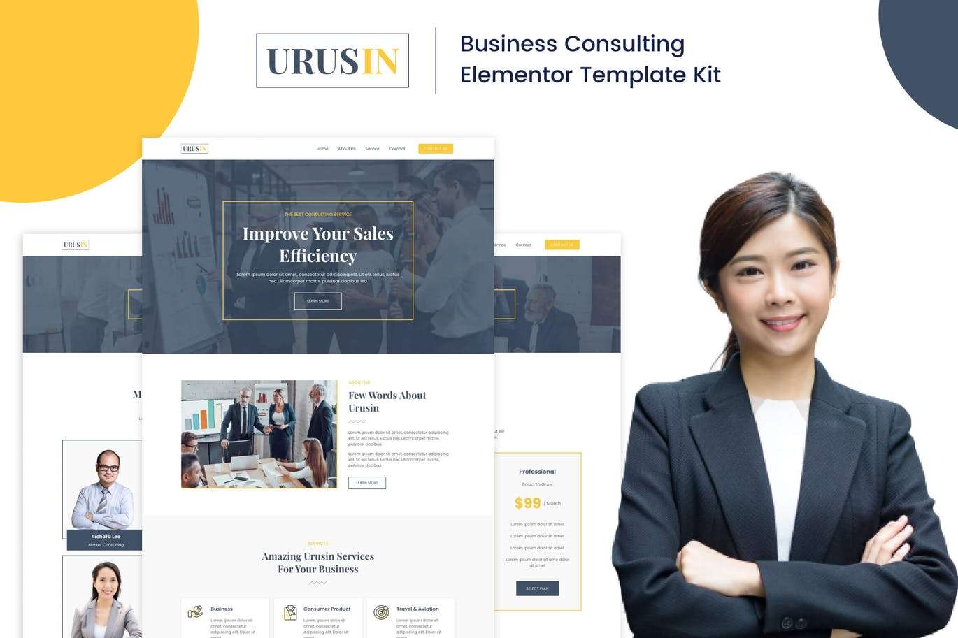 Urusin – Business Consulting Elementor Template Kit