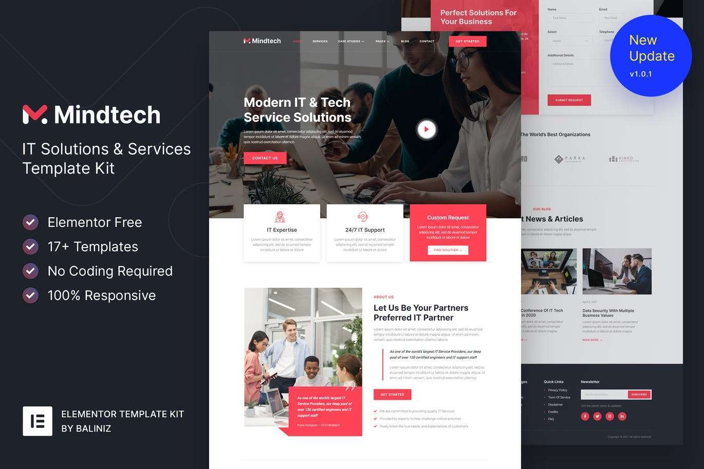 Mindtech –IT 解决方案和服务公司 Elementor Template Kit