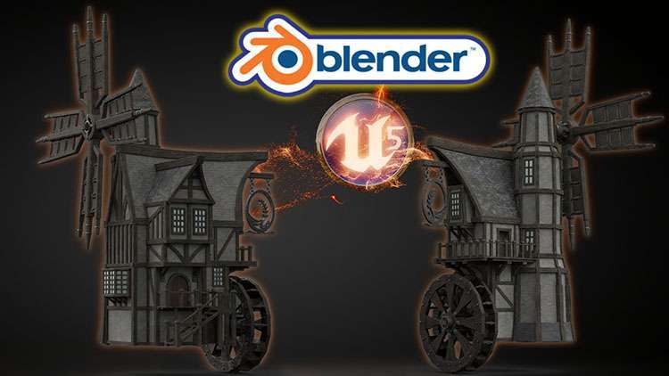 【Skillshare付费课程】Blender to Unreal Engine 5 – Medieval Windmill