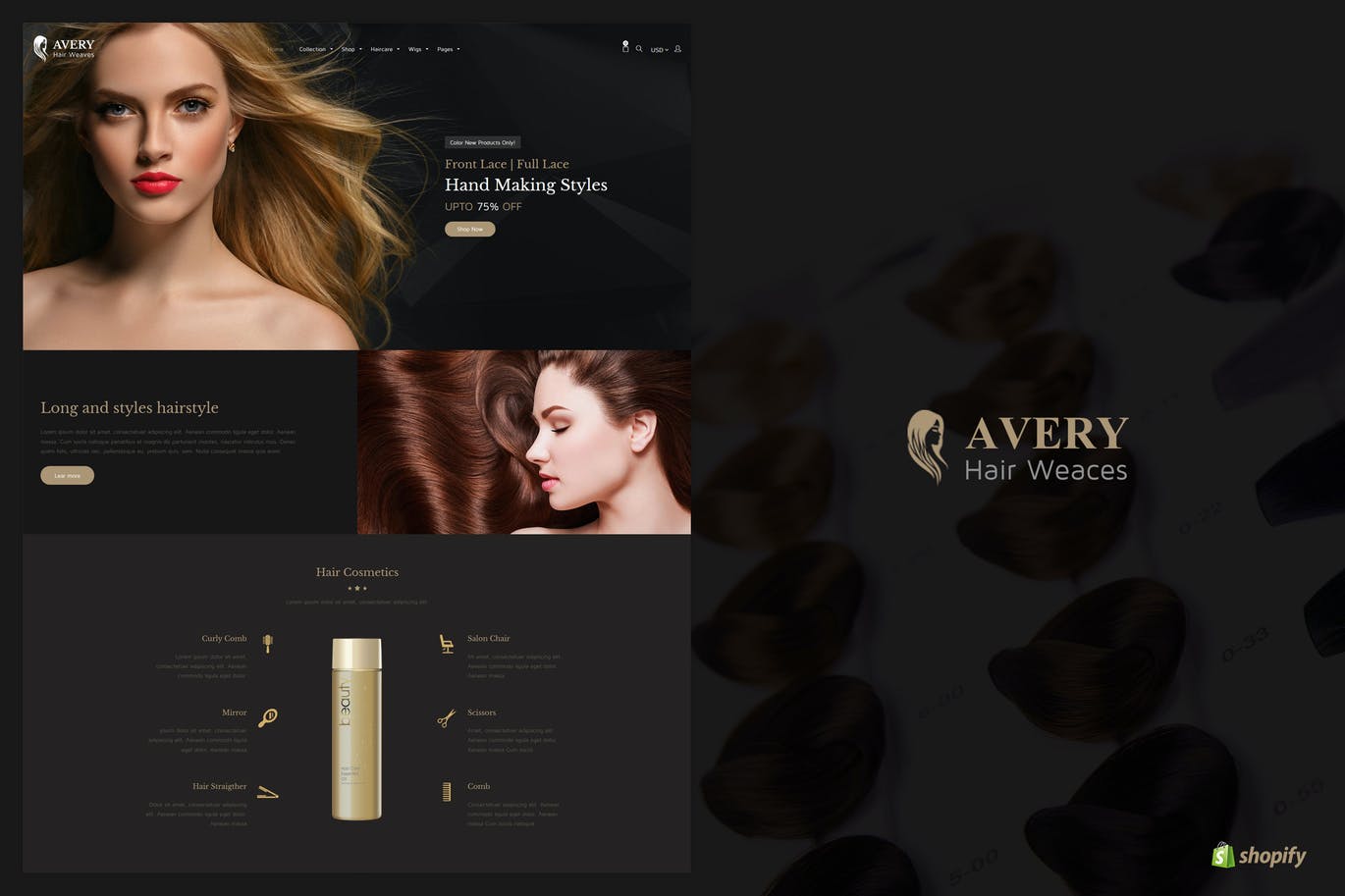 Avery | 假发Shopify主题