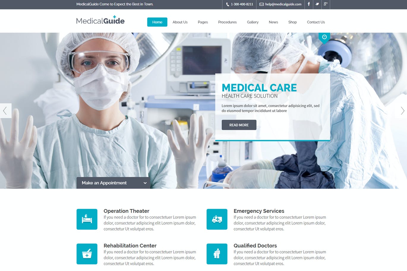 MedicalGuide – 卫生和医学HTML5模板