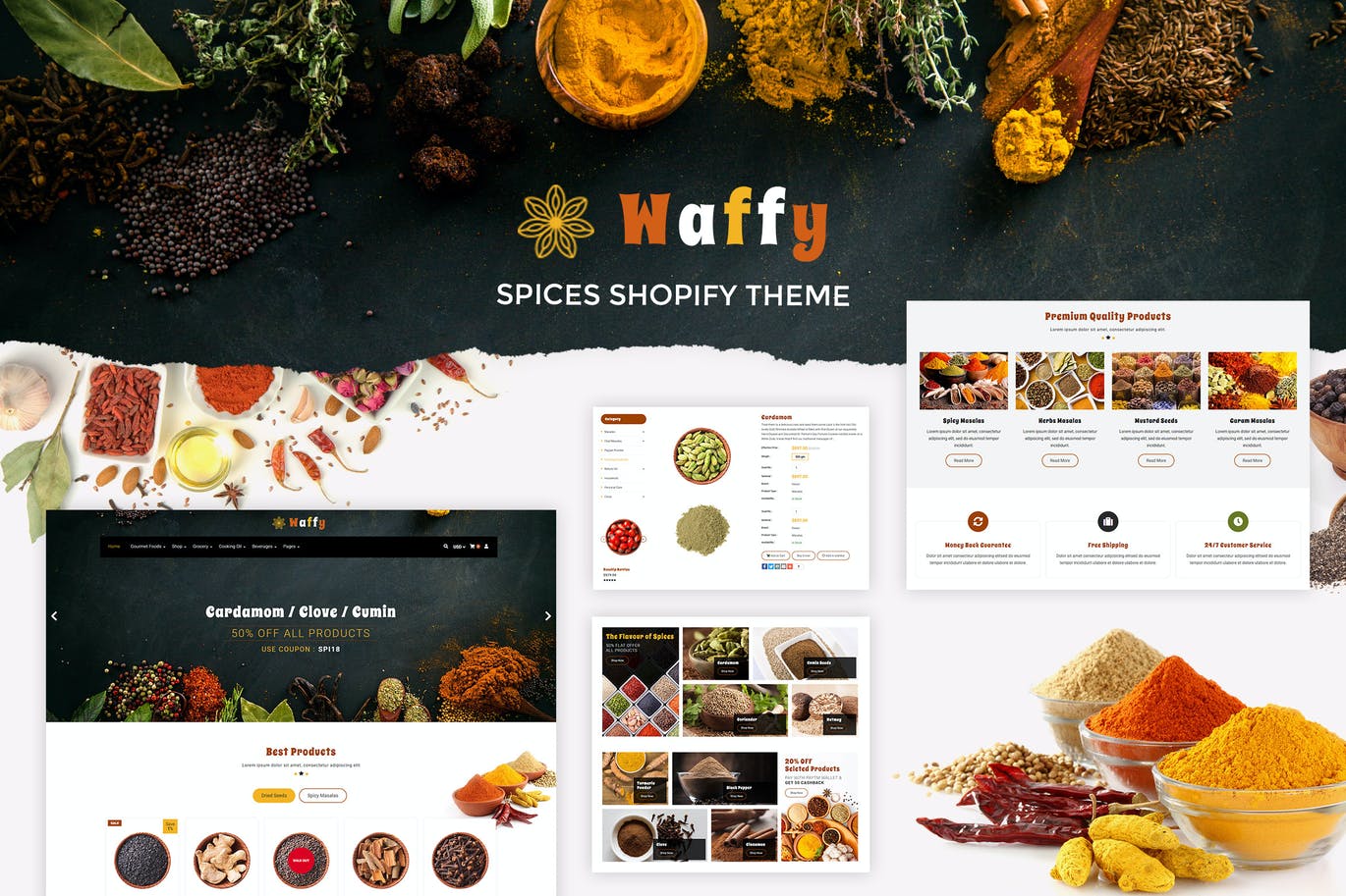 Waffy | 香料、干水果商店Shopify主题