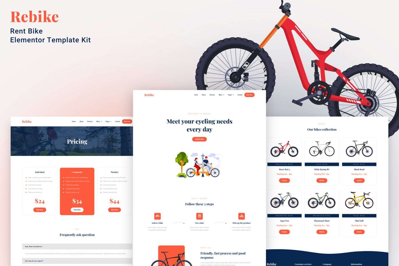 Rebike – 租自行车 Elementor Template Kit