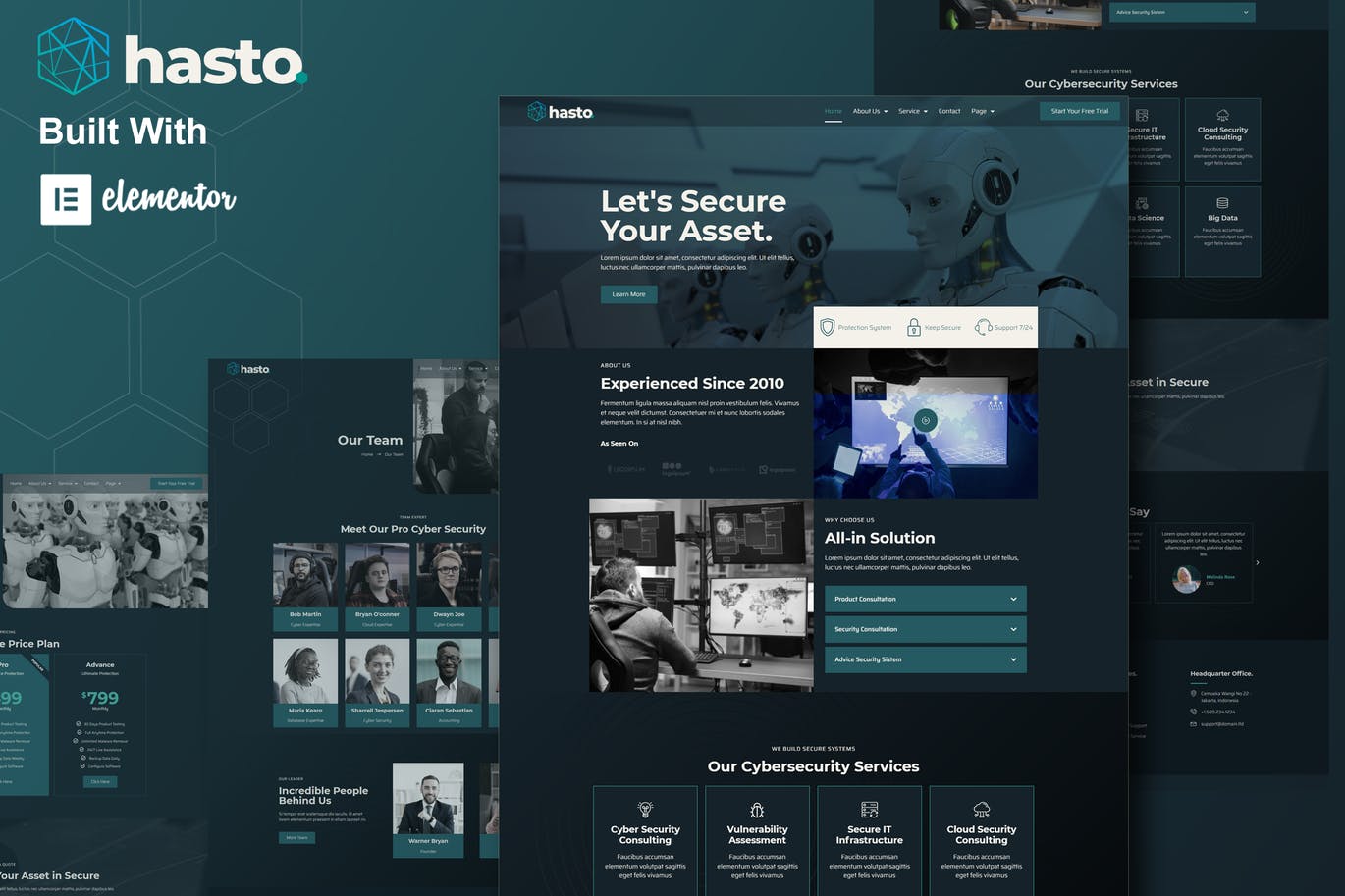 Hasto – 网络技术安全服务Elementor模板工具包