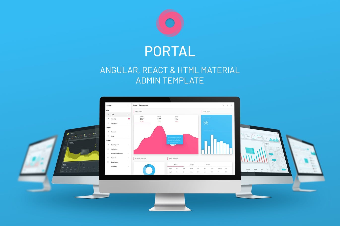 Portal-Angular / React / HTML管理模板