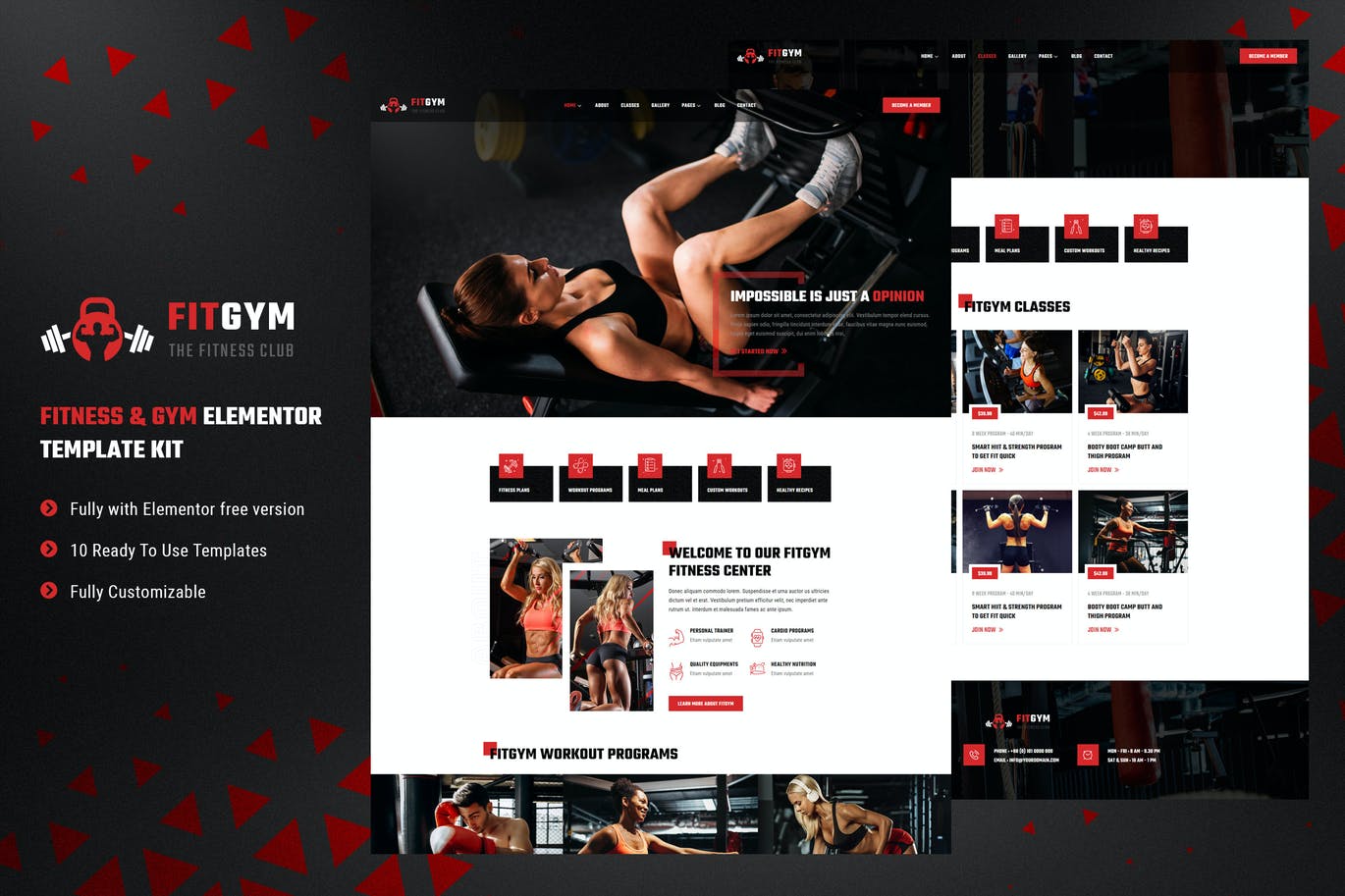 FitGym -健身和健身房Elementor Template Kit