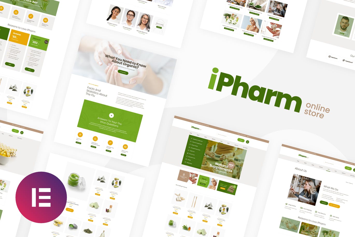 iPharm -在线药房Woocommerce Elementor Template Kit
