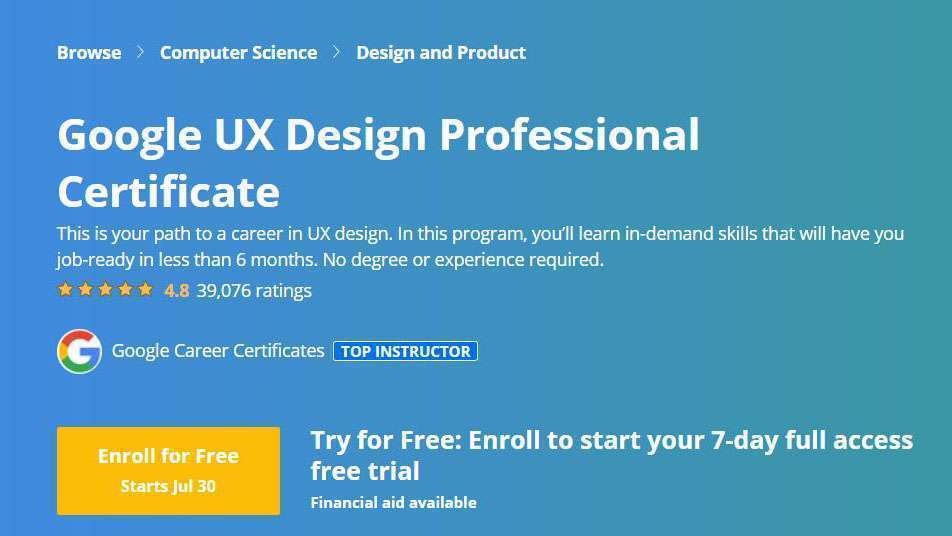【Coursera中英字幕】Google UX Design Professional Certificate