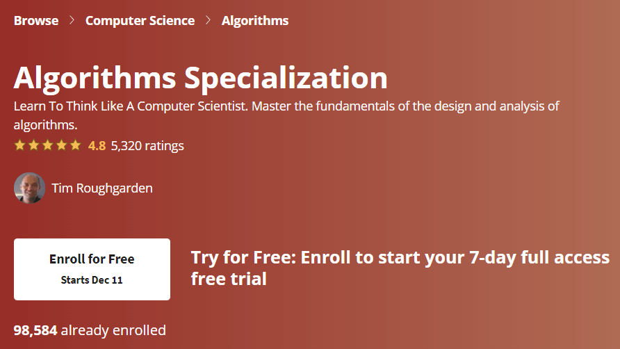 【Coursera中英字幕】Algorithms Specialization