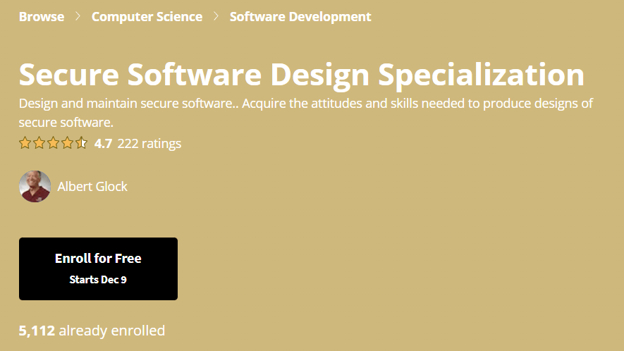 【Coursera中英字幕】Secure Software Design Specialization