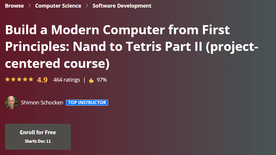 【Coursera中英字幕】Build a Modern Computer from First Principles Nand to Tetris Part II (project-centered course)