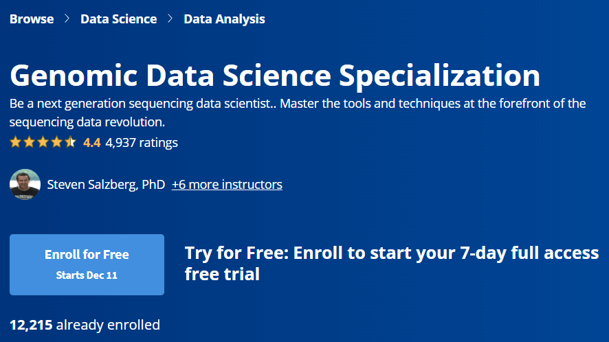【Coursera中英字幕】Genomic Data Science Specialization