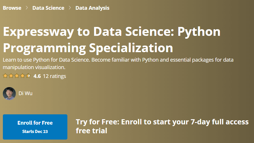 【Coursera中英字幕】Expressway to Data Science: Python Programming Specialization
