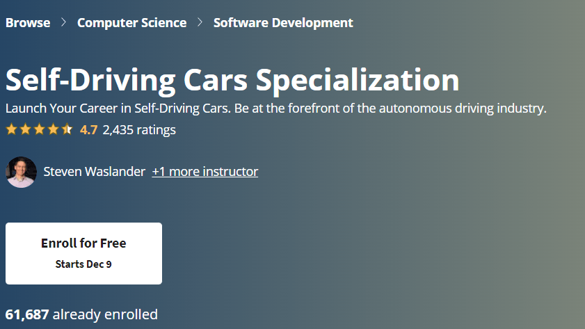 【Coursera中英字幕】Self-Driving Cars Specialization