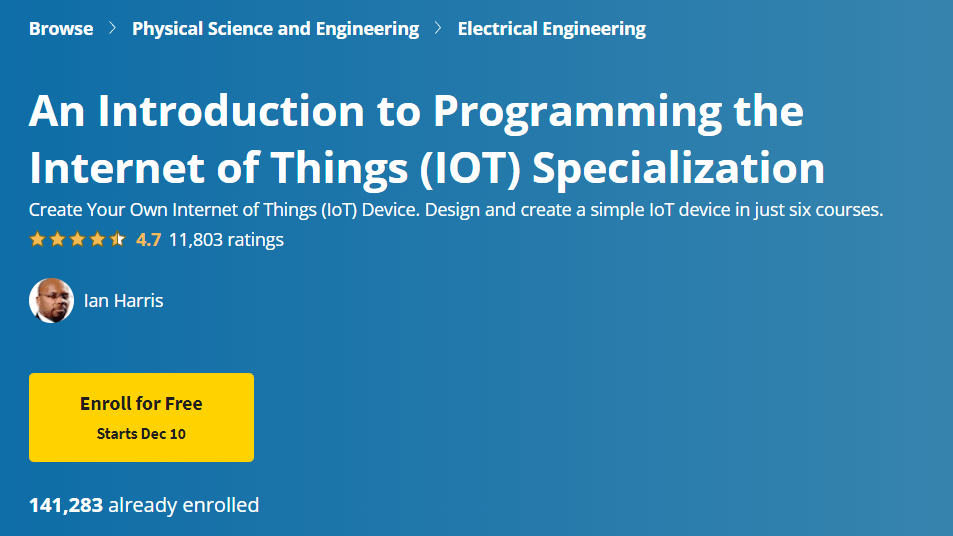 【Coursera中英字幕】An Introduction to Programming the Internet of Things (IOT) Specialization