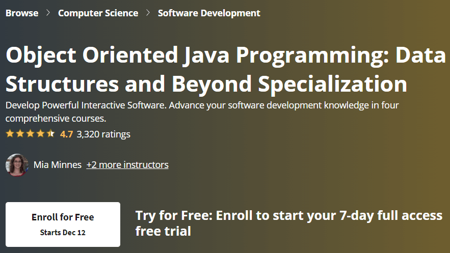 【Coursera中英字幕】Object Oriented Java Programming: Data Structures and Beyond Specialization
