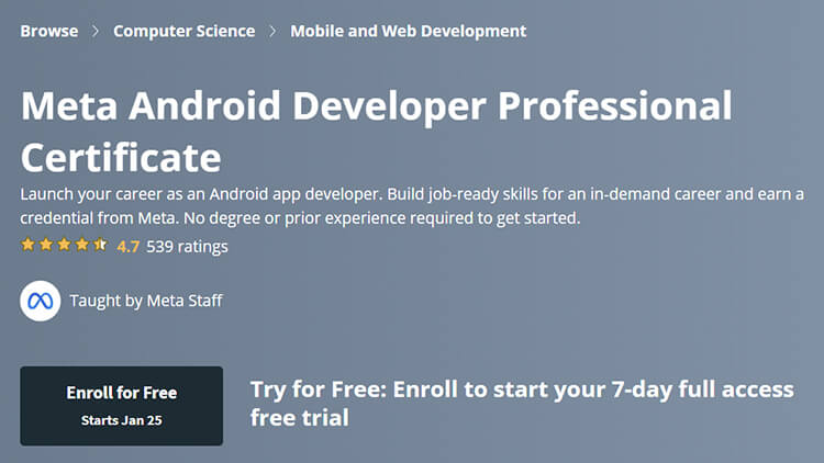 【Coursera中英字幕】Meta Android Developer Professional Certificate